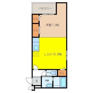 1LDK 間取り図