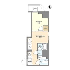 1DK 間取り図