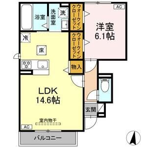 1LDK 間取り図