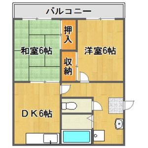 2DK 間取り図