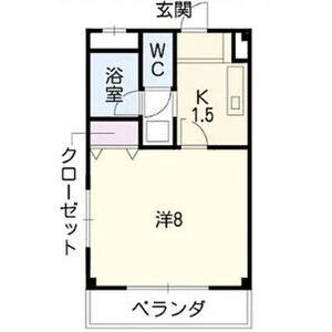 1K 間取り図