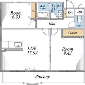 2LDK 間取り図