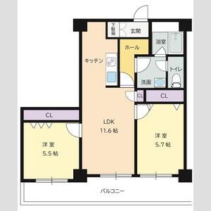 2LDK 間取り図