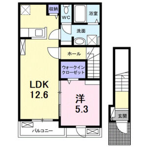 1LDK 間取り図
