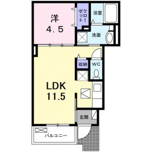 1LDK 間取り図