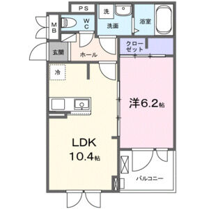 1LDK 間取り図