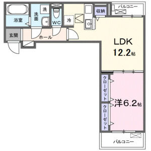 1LDK 間取り図
