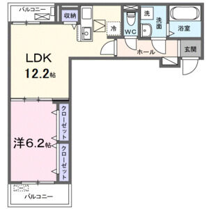 1LDK 間取り図
