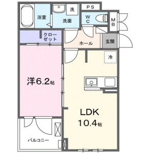 1LDK 間取り図