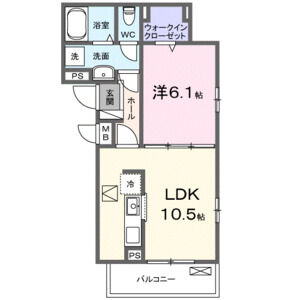 1LDK 間取り図