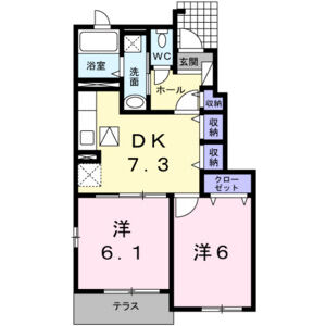 2DK 間取り図