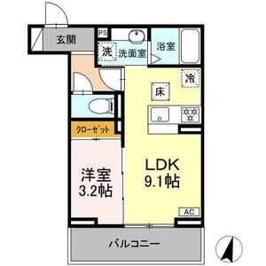 1LDK 間取り図