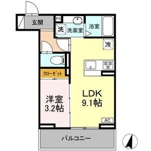 1LDK 間取り図