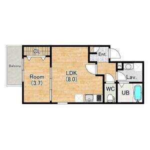 1LDK 間取り図