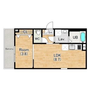 1LDK 間取り図