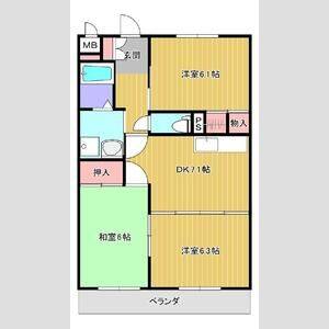 3DK 間取り図