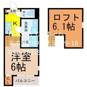1K 間取り図