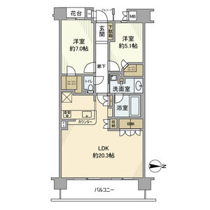 2LDK 間取り図