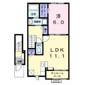 1LDK 間取り図