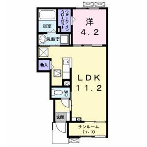 1LDK 間取り図