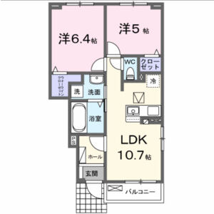 2LDK 間取り図