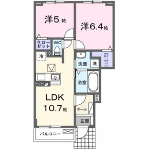 2LDK 間取り図