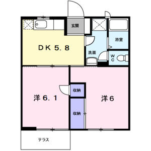 2DK 間取り図
