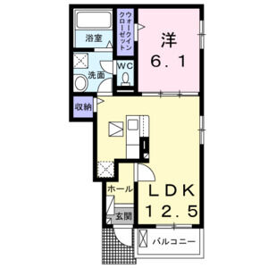 1LDK 間取り図