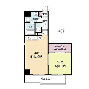 1DK 間取り図