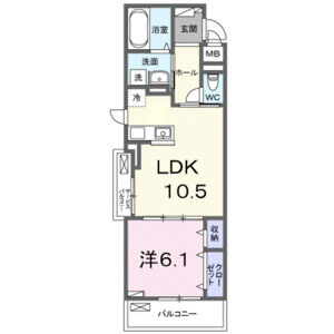 1LDK 間取り図