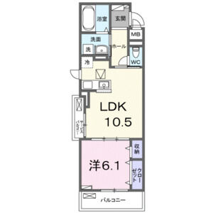 1LDK 間取り図