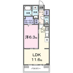 1LDK 間取り図