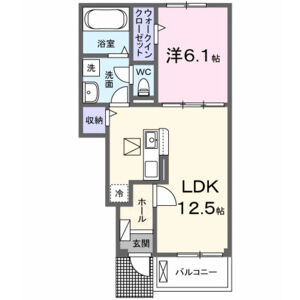 1LDK 間取り図
