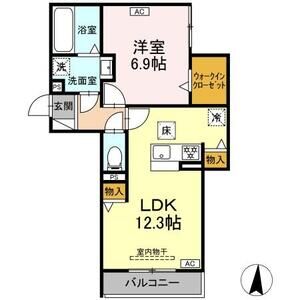 1LDK 間取り図