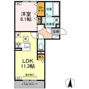 1LDK 間取り図