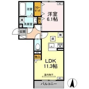 1LDK 間取り図