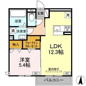 1LDK 間取り図