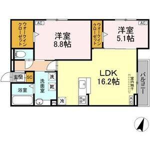 2LDK 間取り図