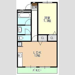 1LDK 間取り図