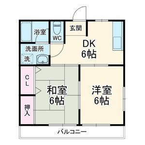 2DK 間取り図