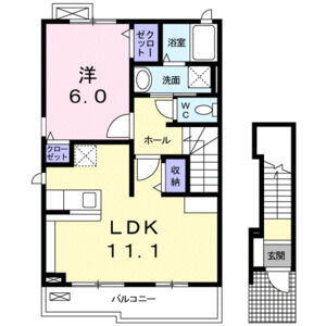 1LDK 間取り図