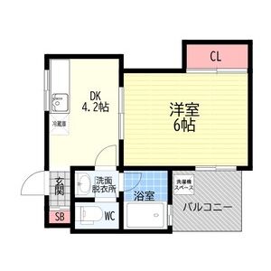 1DK 間取り図