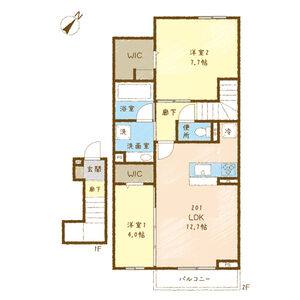 2LDK 間取り図