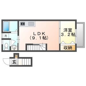 1LDK 間取り図