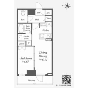1LDK 間取り図