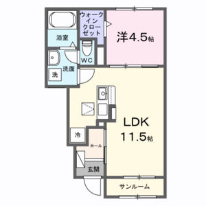1LDK 間取り図