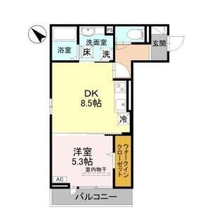 1DK 間取り図
