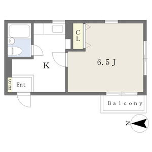 1K 間取り図