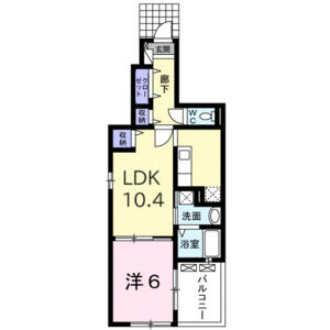 1LDK 間取り図