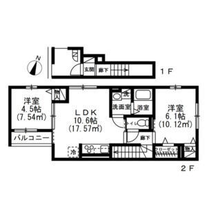 2LDK 間取り図